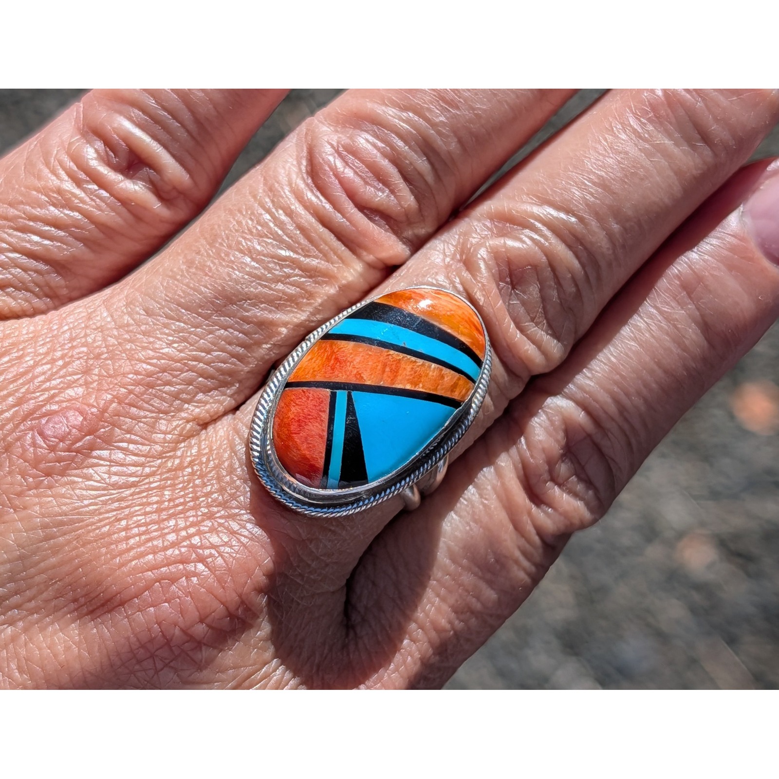 Navajo Womens Ring Silver Genuine Native Tribal Jewelry 825 Handmade Signed 325$